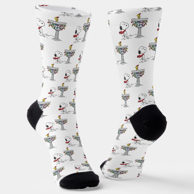 Peanuts | Snoopy & Woodstock Frozen Birdbath Socks (Angled)