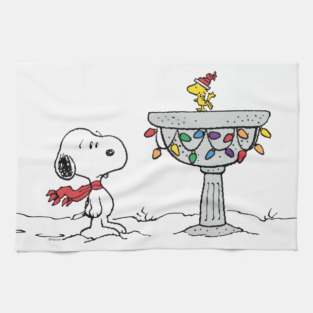 Peanuts | Snoopy & Woodstock Frozen Birdbath Tea Towel (Horizontal)