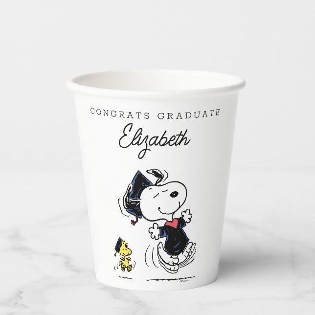 Peanuts | Snoopy & Woodstock Graduation Paper Cups (Front)