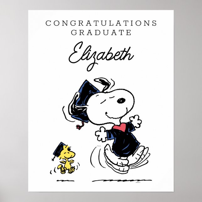 Peanuts | Snoopy & Woodstock Graduation Poster (Front)