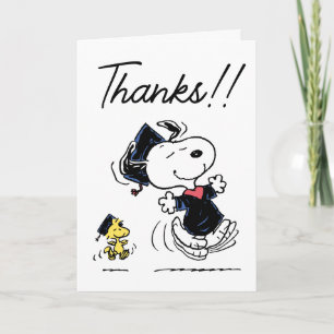 Peanuts   Snoopy & Woodstock Graduation Thank You Card
