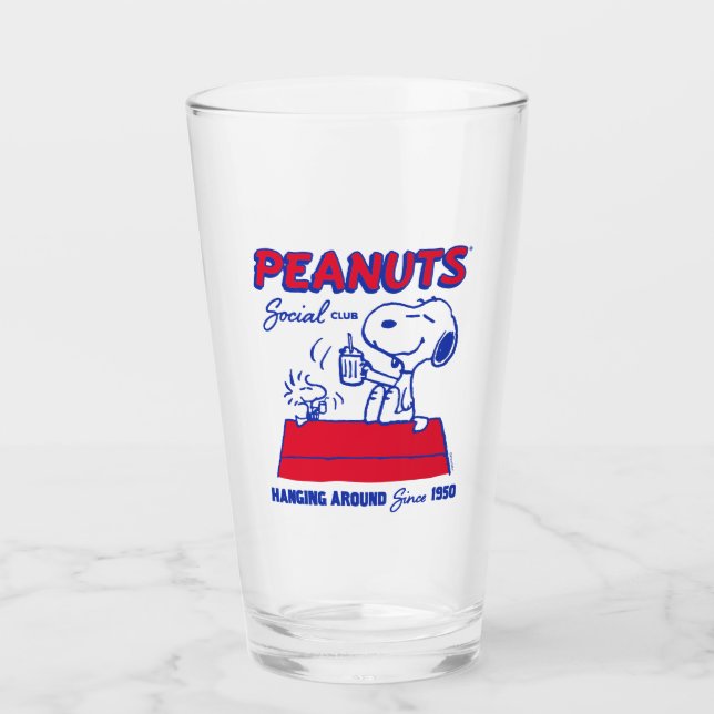Peanuts | Snoopy & Woodstock Hanging Around Glass (Front)
