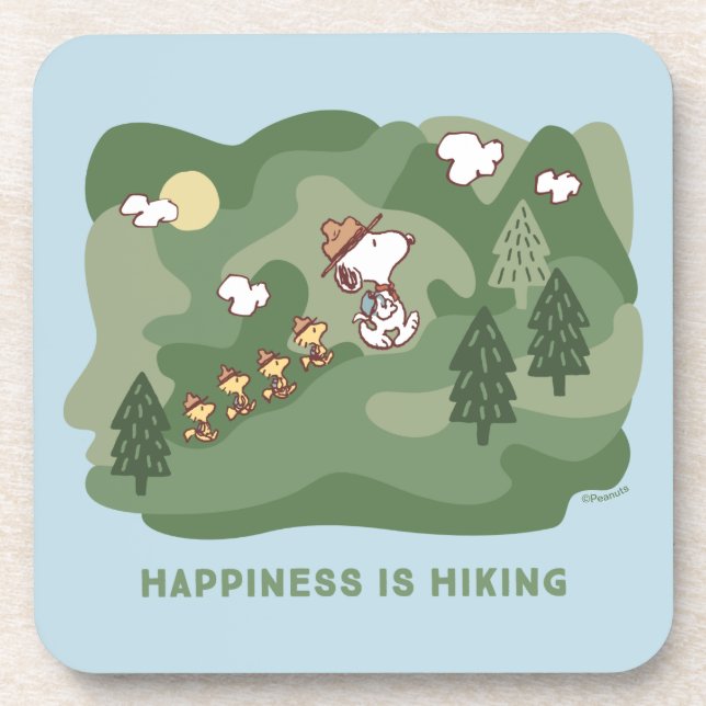 Peanuts | Snoopy & Woodstock Happiness is Hiking Coaster (Front)