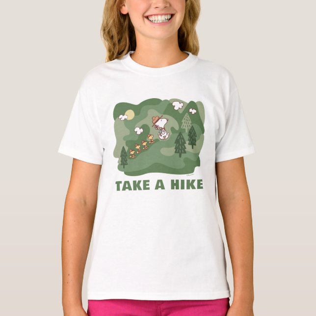 Peanuts | Snoopy & Woodstock Happiness is Hiking T-Shirt (Front)