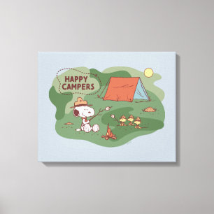 Peanuts   Snoopy & Woodstock Happy Campers 2 Canvas Print