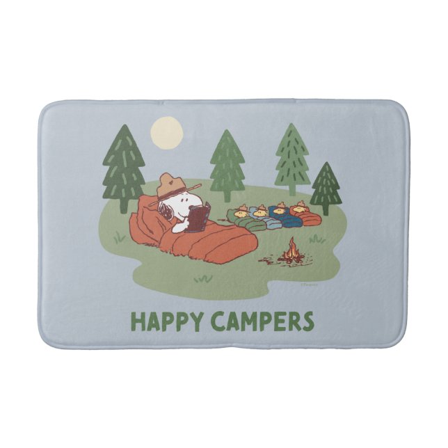 Peanuts | Snoopy & Woodstock Happy Campers Bath Mat (Front)