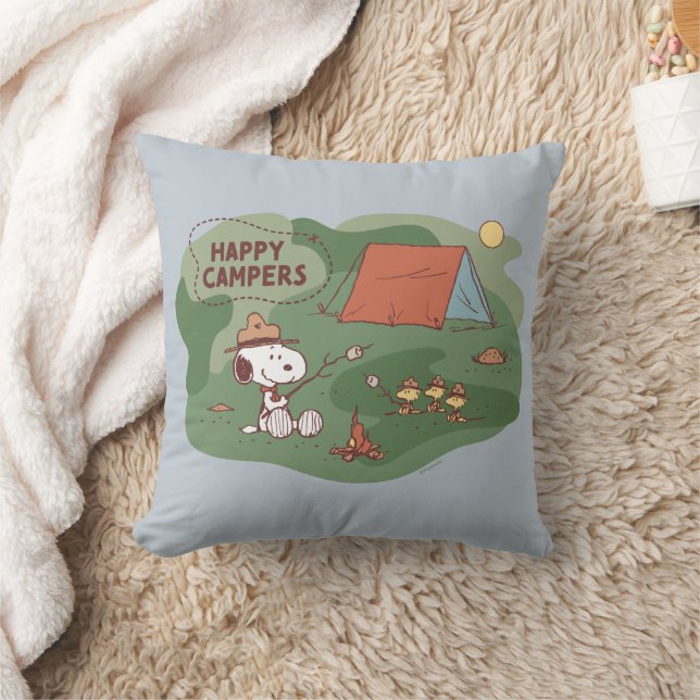 Peanuts | Snoopy & Woodstock Happy Campers Cushion (Blanket)