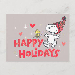 Peanuts   Snoopy & Woodstock Happy Holidays Holiday Postcard