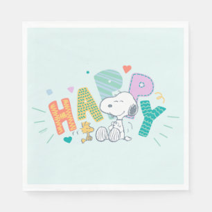 Peanuts   Snoopy & Woodstock Happy Napkin