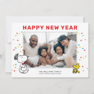 Peanuts Snoopy & Woodstock Happy New Year Holiday Card
