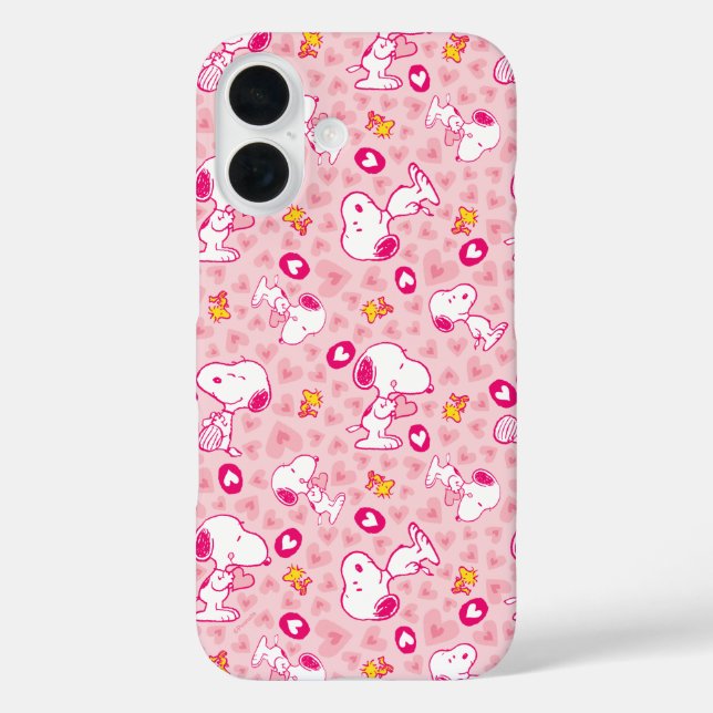 Peanuts | Snoopy & Woodstock Heart Pattern Case-Mate iPhone Case (Back)