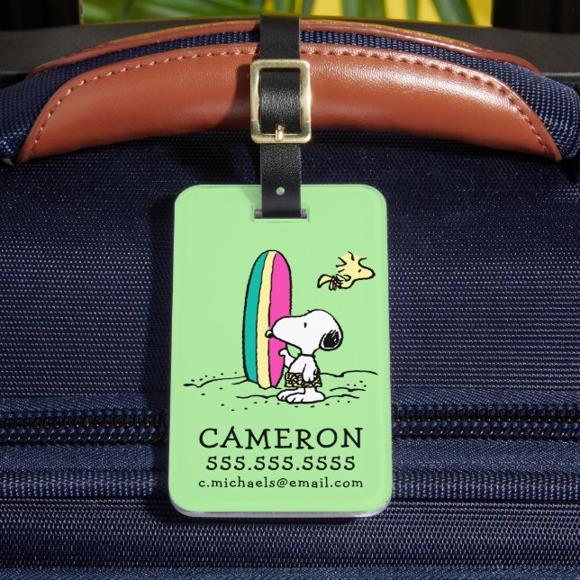 Peanuts | Snoopy & Woodstock High Tide Luggage Tag (Front Insitu 2)