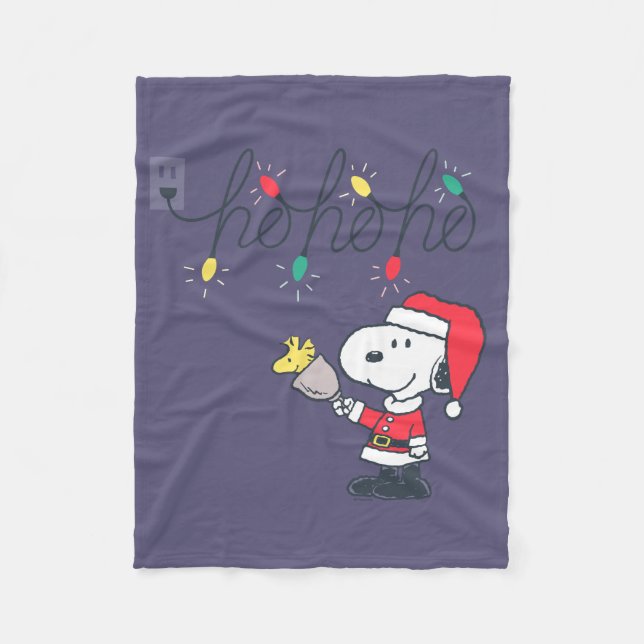 Peanuts | Snoopy & Woodstock Ho Ho Ho Fleece Blanket (Front)