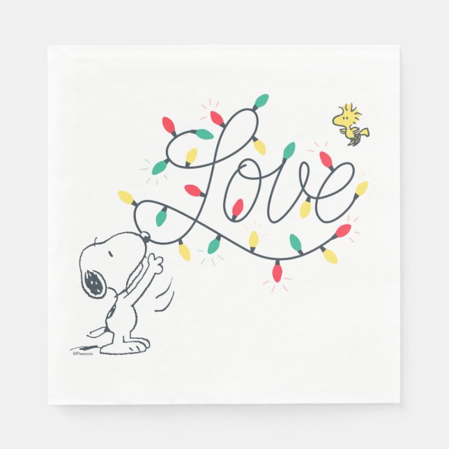 Peanuts | Snoopy & Woodstock Holiday Decorating Napkin (Front)