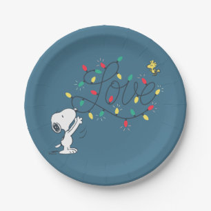 Peanuts   Snoopy & Woodstock Holiday Decorating Paper Plate
