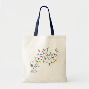 Peanuts   Snoopy & Woodstock Holiday Decorating Tote Bag