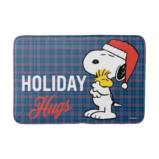Peanuts | Snoopy & Woodstock Holiday Hugs Bath Mat (Front)
