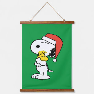 Peanuts   Snoopy & Woodstock Holiday Hugs Hanging Tapestry