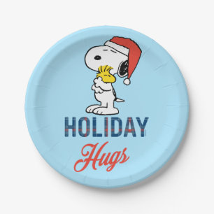 Peanuts   Snoopy & Woodstock Holiday Hugs Paper Plate