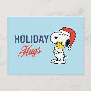 Peanuts Snoopy & Woodstock Holiday Hugs Postcard