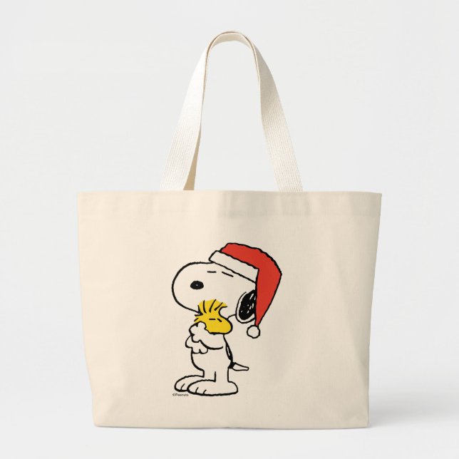 Peanuts | Snoopy & Woodstock Holiday Large Tote Bag (Front)
