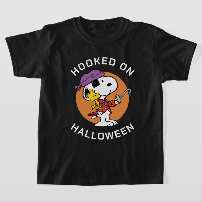 Peanuts | Snoopy & Woodstock Hooked on Halloween T-Shirt (Laydown)
