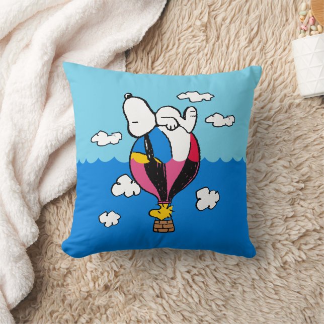 Peanuts | Snoopy & Woodstock Hot Air Balloon Cushion (Blanket)