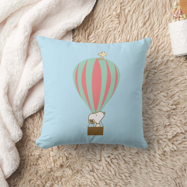 Peanuts | Snoopy & Woodstock Hot Air Balloon Cushion (Blanket)