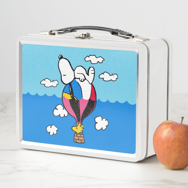 Peanuts | Snoopy & Woodstock Hot Air Balloon Metal Lunch Box (In Situ)
