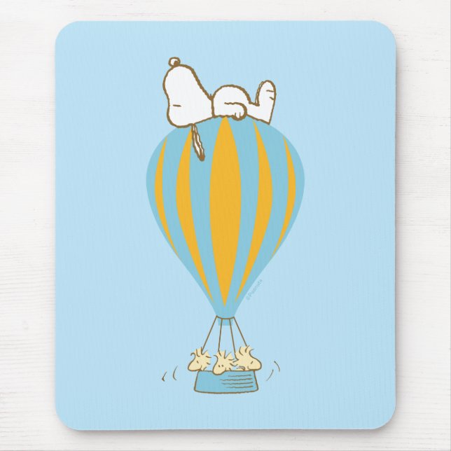 Peanuts | Snoopy & Woodstock Hot Air Balloon Mouse Pad (Front)