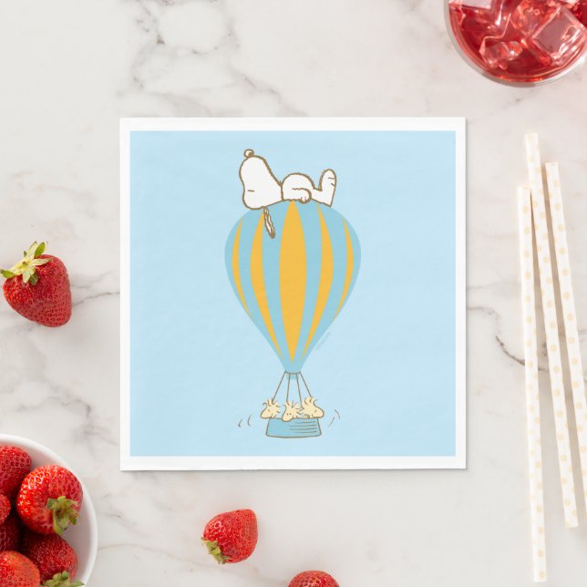 Peanuts | Snoopy & Woodstock Hot Air Balloon Napkin (Insitu)