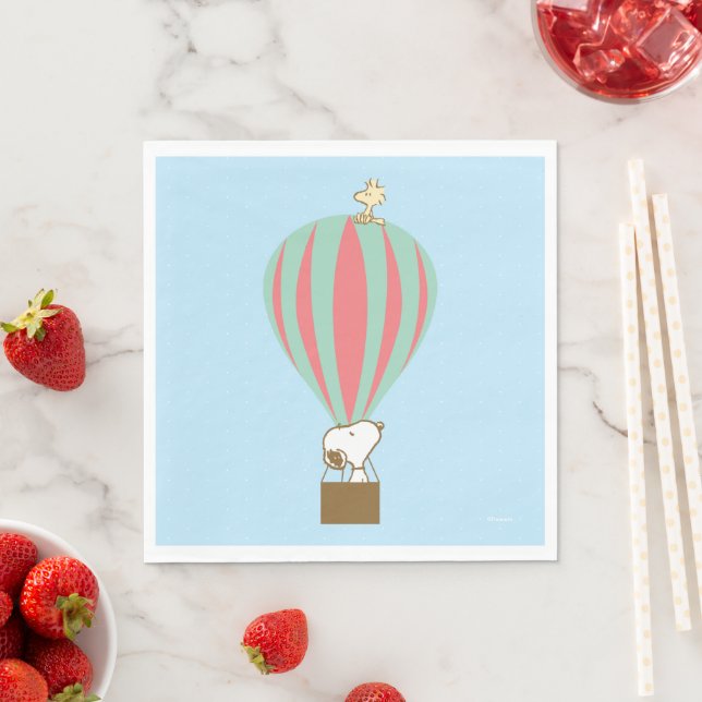 Peanuts | Snoopy & Woodstock Hot Air Balloon Napkin (Insitu)