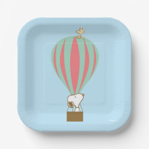 Peanuts   Snoopy & Woodstock Hot Air Balloon Paper Plate