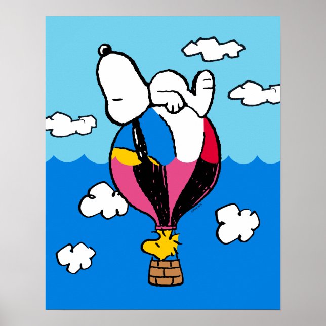 Peanuts | Snoopy & Woodstock Hot Air Balloon Poster (Front)