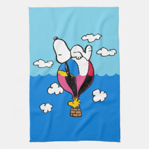 Peanuts   Snoopy & Woodstock Hot Air Balloon Tea Towel