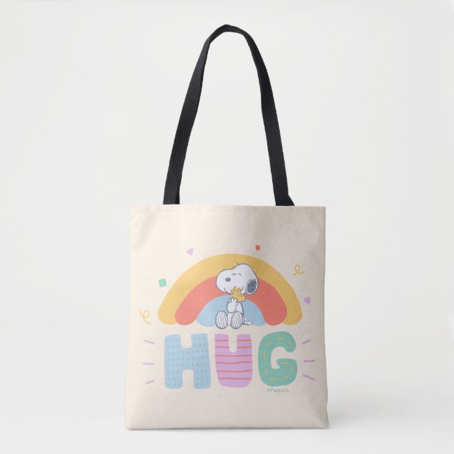 Peanuts | Snoopy & Woodstock Hug Tote Bag (Front)