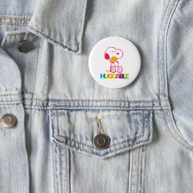 Peanuts | Snoopy & Woodstock Huggable 6 Cm Round Badge (In Situ)