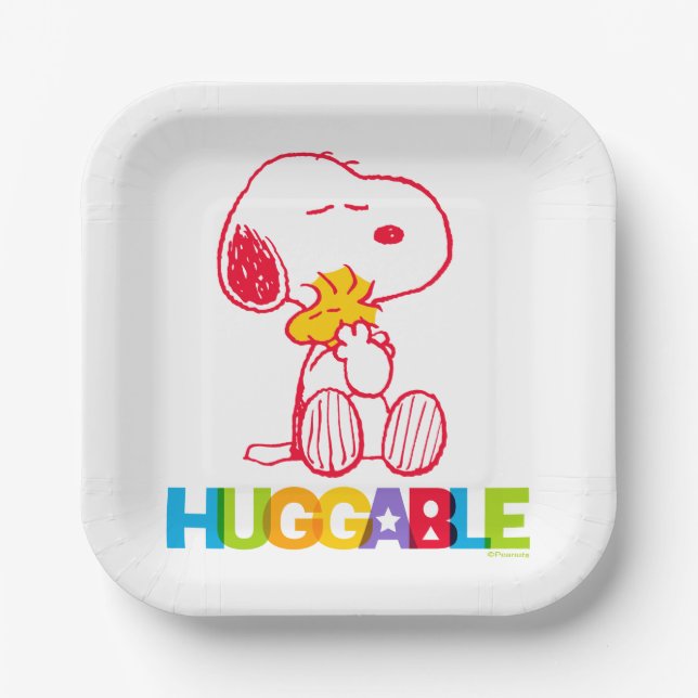 Peanuts | Snoopy & Woodstock Huggable Paper Plate (Front)