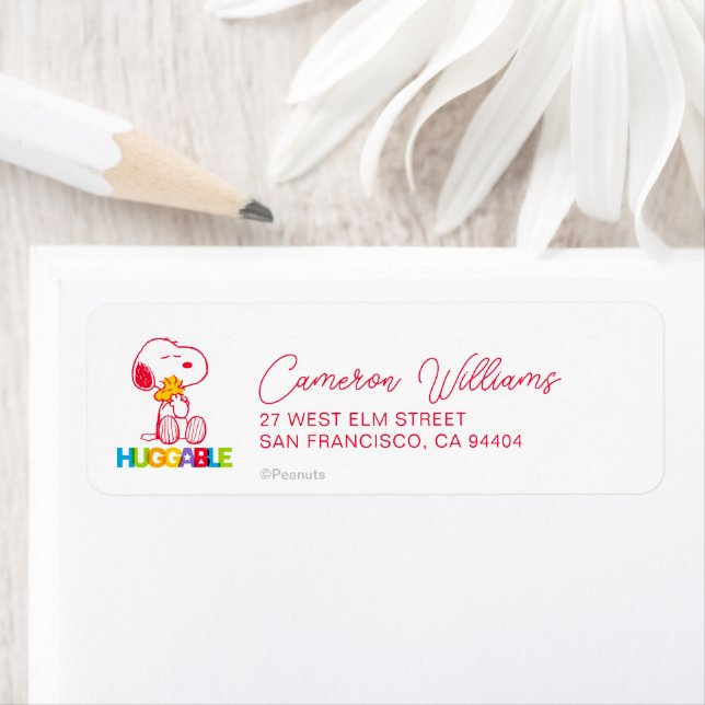 Peanuts | Snoopy & Woodstock Huggable Return Address Label (Insitu)