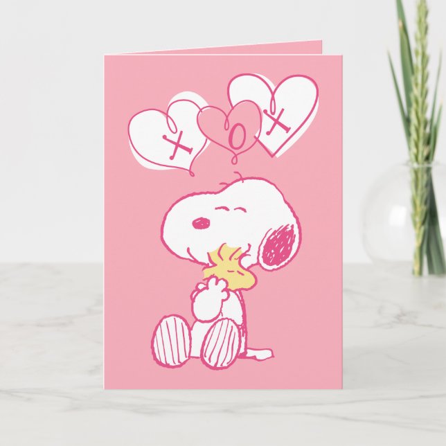 Peanuts | Snoopy & Woodstock Hugs & Kisses Card (Front)