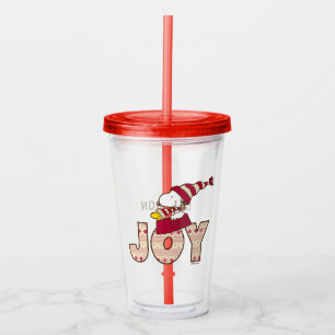 Peanuts   Snoopy & Woodstock Joy Sled Ride Acrylic Tumbler