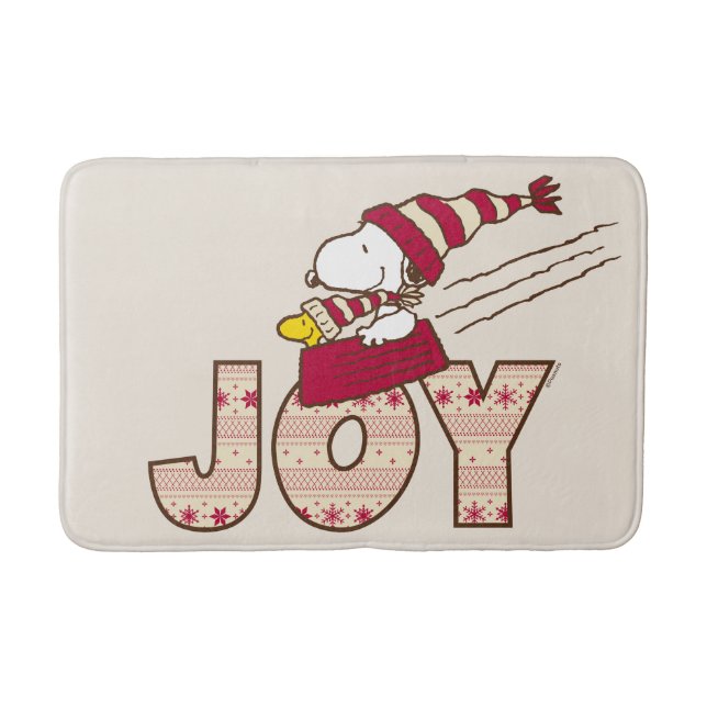 Peanuts | Snoopy & Woodstock Joy Sled Ride Bath Mat (Front)