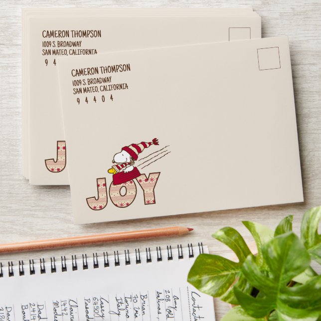 Peanuts | Snoopy & Woodstock Joy Sled Ride Envelope (Stacked)