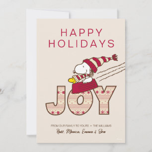 Peanuts   Snoopy & Woodstock Joy Sled Ride Holiday Card