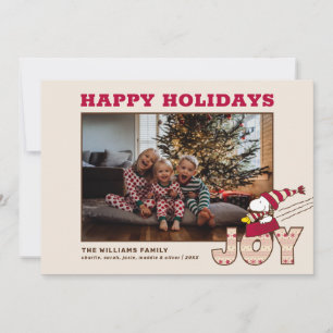 Peanuts Snoopy & Woodstock Joy Sled Ride Holiday Card