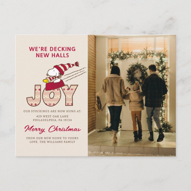 Peanuts | Snoopy & Woodstock Joy Sled Ride Holiday Postcard (Front)