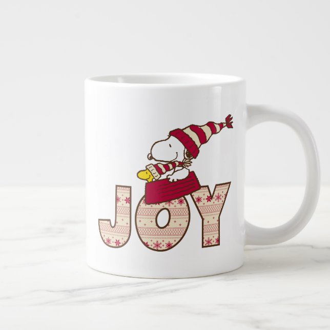 Peanuts | Snoopy & Woodstock Joy Sled Ride Large Coffee Mug (Right)