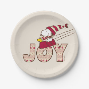 Peanuts   Snoopy & Woodstock Joy Sled Ride Paper Plate