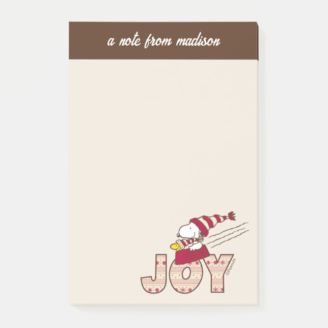 Peanuts | Snoopy & Woodstock Joy Sled Ride Post-it Notes (Front)