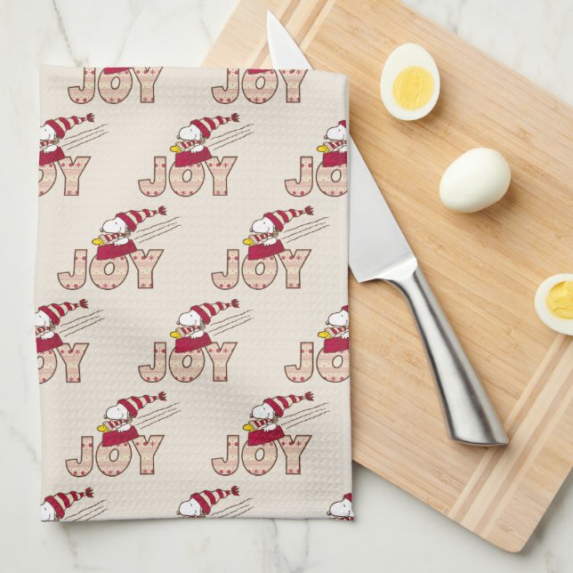 Peanuts | Snoopy & Woodstock Joy Sled Ride Tea Towel (Quarter Fold)